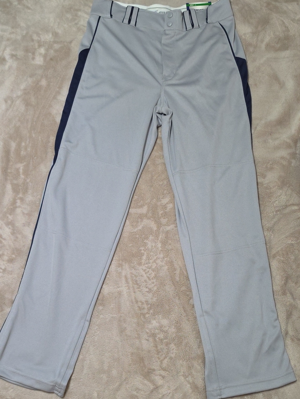 Men's Light Gray Joggers with Navy Side Panels